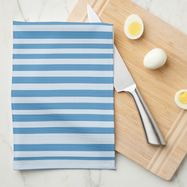 Blue Vintage Stripes Pattern Tea Towel (Quarter Fold)