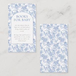 Blue Vintage Toile De Jouy Boy Script Baby Shower Enclosure Card