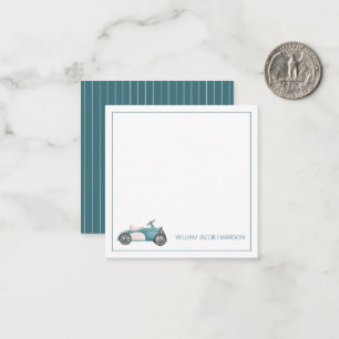 Blue Vintage Toy Car Personalised Card