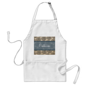 Blue Vintage Zinnia Apron