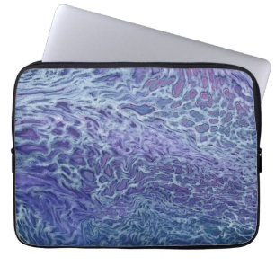 Blue & Violet Acrylic Abstract Fluid Art Laptop Sleeve