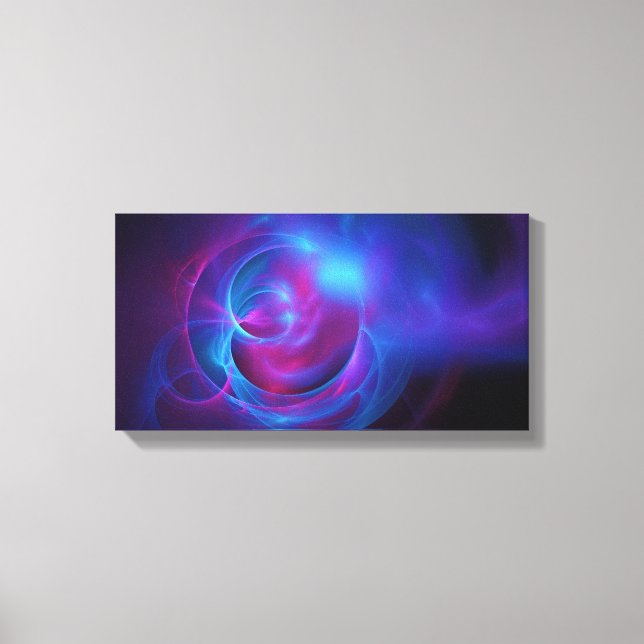 Blue Violet and Pink Cosmic Swirly fractal Canvas Print (Front)