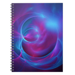 Blue Violet and Pink Cosmic Swirly Fractal Notebook