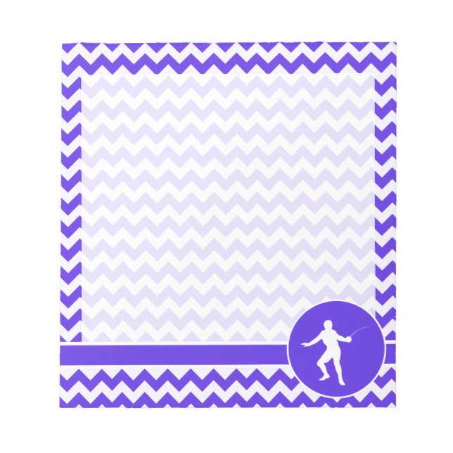 Blue Violet Chevron; Fencing Notepad (Front)