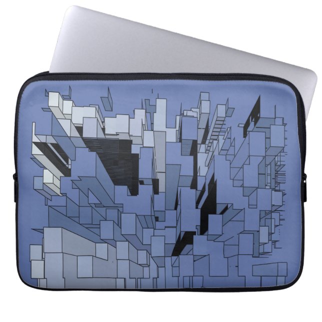 Blue violet city laptop sleeve (Front)