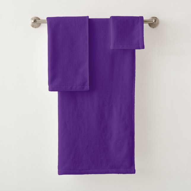 Blue-violet (colour wheel) (solid colour)  bath towel set (Insitu)
