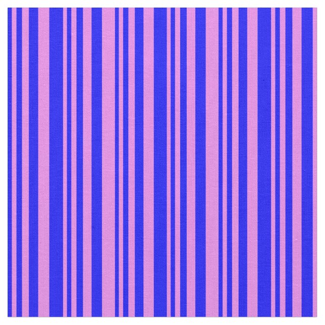 Blue & Violet Coloured Stripes Pattern Fabric (Close Up)