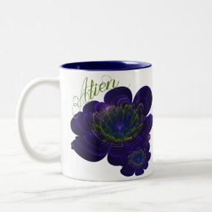 Blue Violet Corolla Flower Two-Tone Coffee Mug