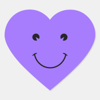 Blue Violet Face Heart Sticker