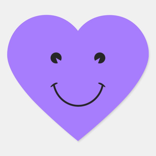 Blue Violet Face Heart Sticker (Front)