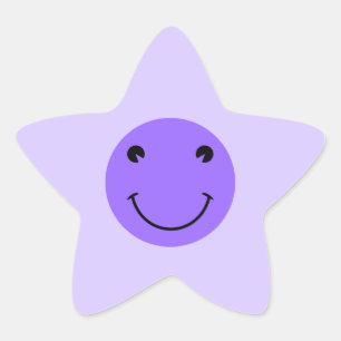 Blue Violet Face Star Sticker