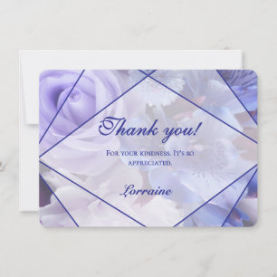Blue Violet Florals Thank You Card