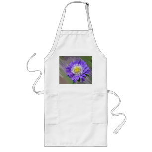 blue violet flower long apron