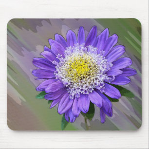 blue violet flower mouse mat