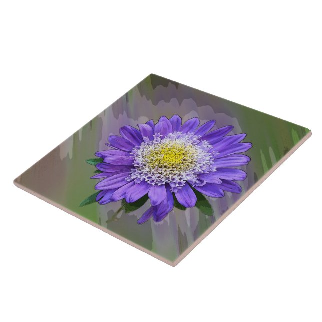 blue violet flower tile (Side)