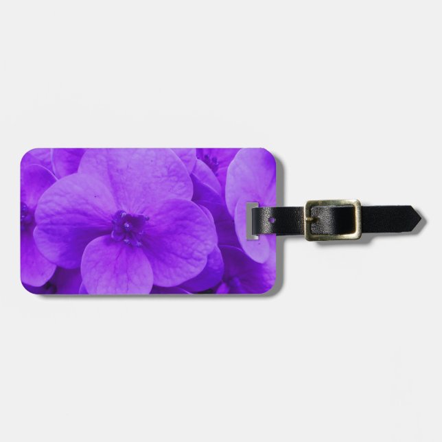 Blue Violet Hydrangea Luggage Tag (Front Horizontal)