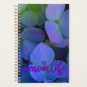 Blue violet Hydrangeas, purple floral for her  Planner
