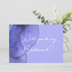 Blue violet lavender be my bridesmaid proposal invitation