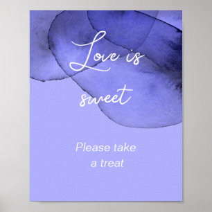 Blue violet lavender love is sweet bridal shower poster