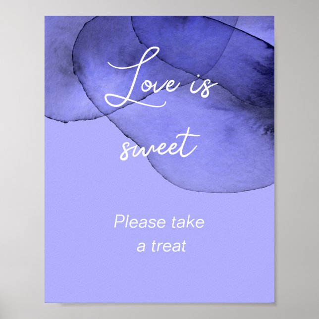 Blue violet lavender love is sweet bridal shower poster (Front)