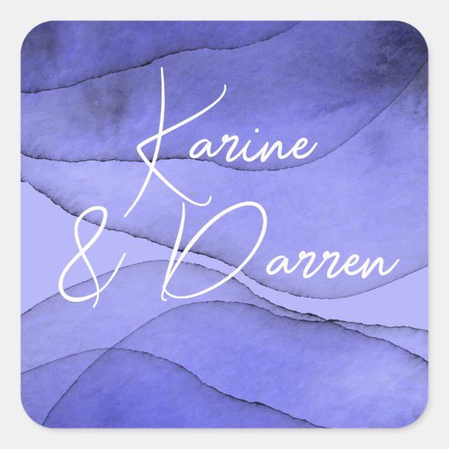 Blue violet lavender  square sticker (Front)
