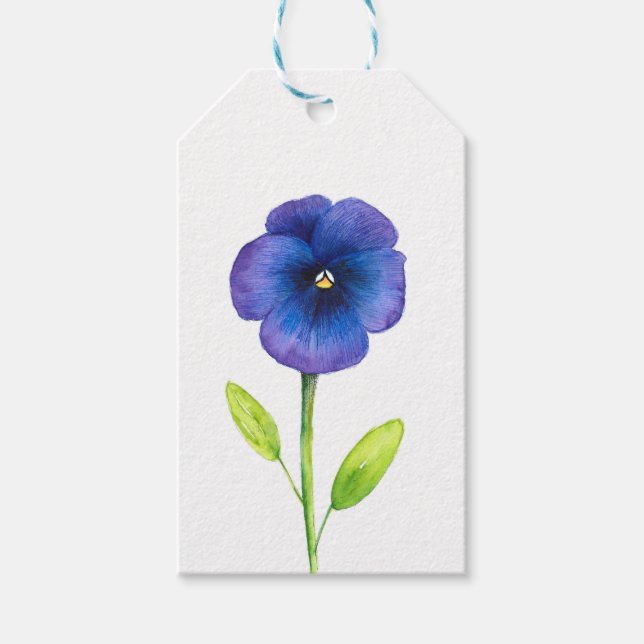 Blue Violet Pansy Gift Tags (Front)
