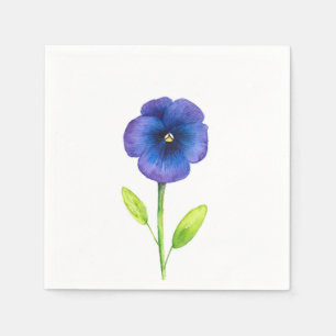 Blue Violet Pansy Napkin