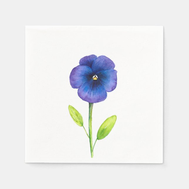 Blue Violet Pansy Napkin (Front)