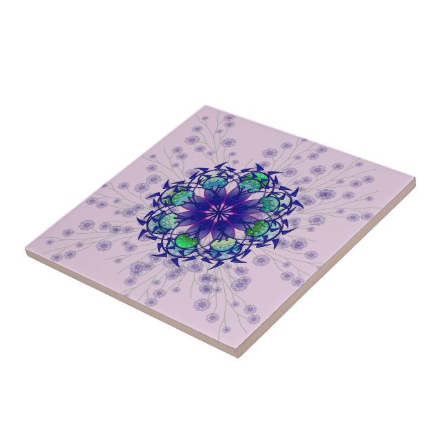 Blue Violet Perennial Ceramic Tile (Side)