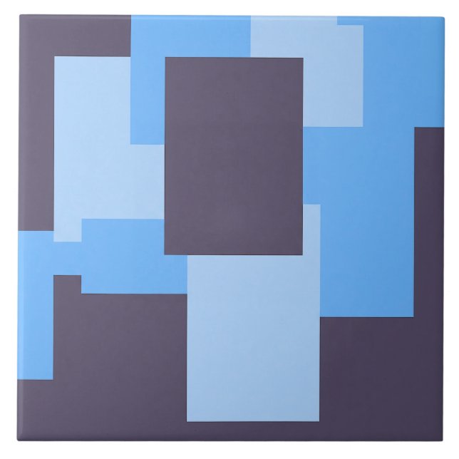 Blue + Violet Rectangle Pattern Tile (Front)
