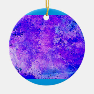 Blue Violet Serenity Ceramic Tree Decoration