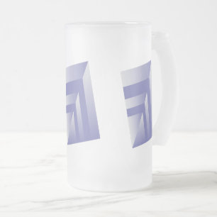 Blue violet shades frosted glass beer mug