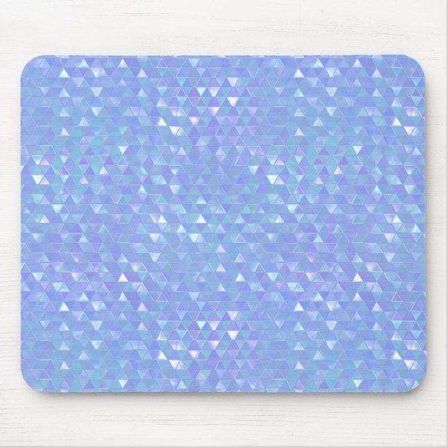 Blue Violet Trendy Triangles Geometric Pattern Mouse Mat (Front)
