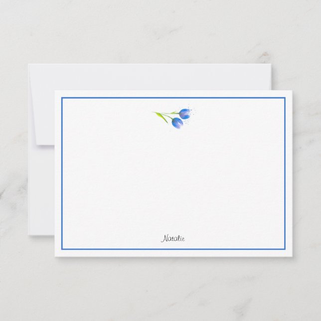Blue Violet Tulips Card (Front)