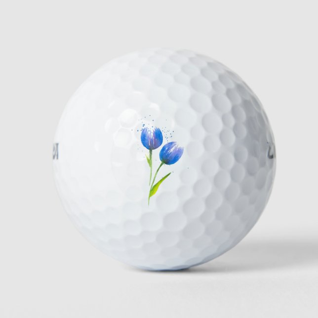 Blue Violet Tulips Golf Balls (Front)