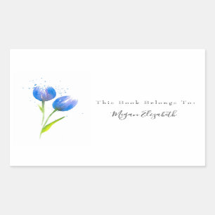 Blue Violet Tulips Rectangular Sticker