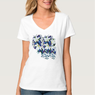 Blue, Violet & White silk flower Bridesmaid gift T-Shirt