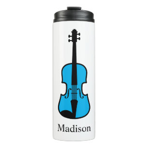 Blue violin personalised travel thermal tumbler