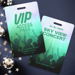 Blue VIP All Access Concert Badge ID Badge