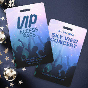 Blue VIP All Access Concert Badge ID Badge