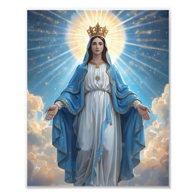 Blue VIrgin Mary Heavenly  Photo Print (Front)