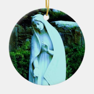Blue Virgin Mary Statue Ornament
