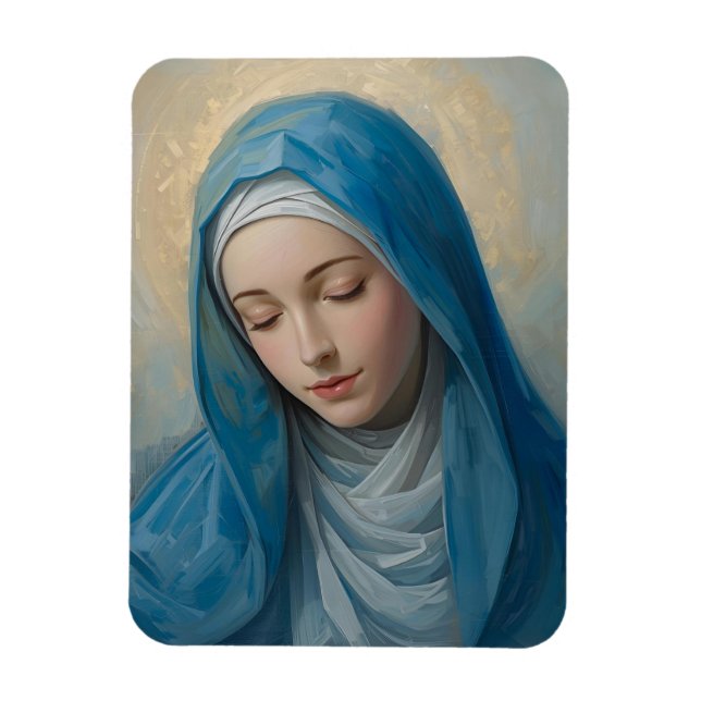 Blue VIrgin Mary Sympathy Folded Refrigerator  Magnet (Vertical)