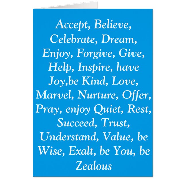 Blue virtues card (Front)