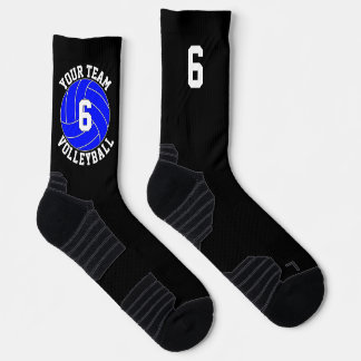 Blue Volleyball Custom Team Name & Player Number Socks