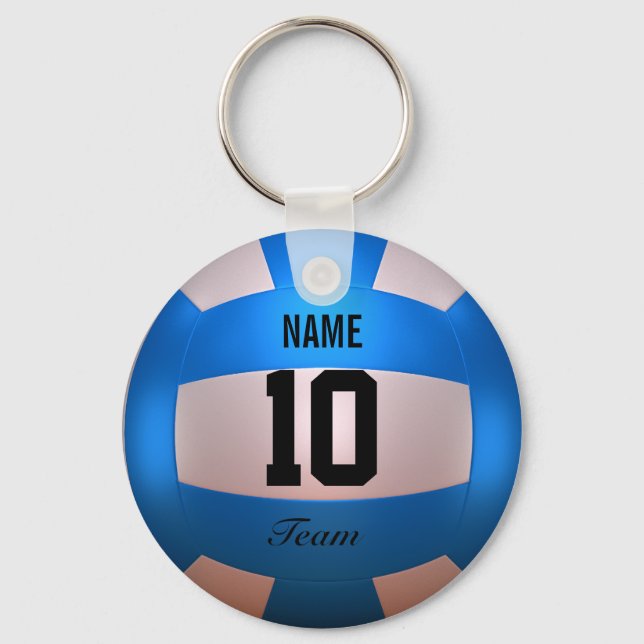 Blue Volleyball Key Ring (Front)