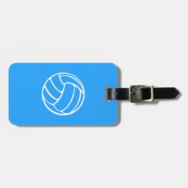 Blue Volleyball Luggage Tag (Front Horizontal)