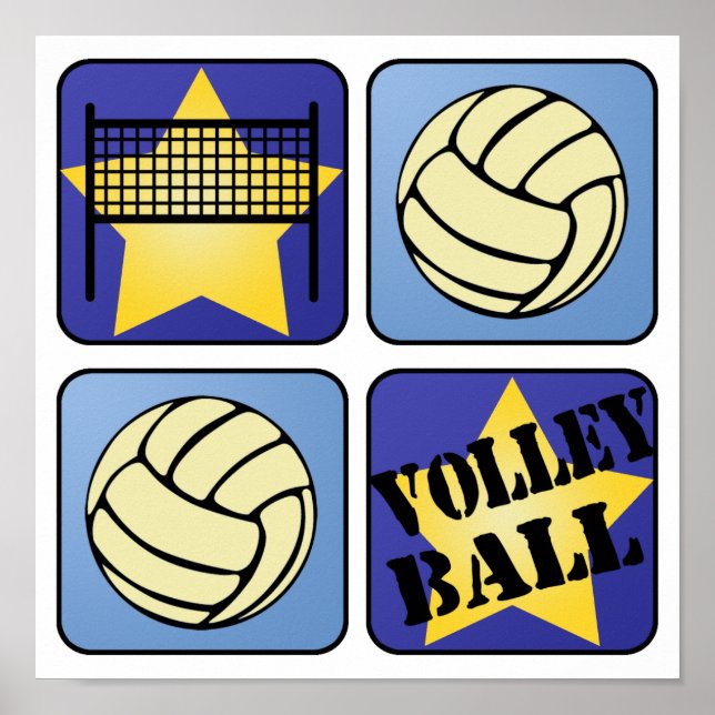 Blue Volleyball Poster (Front)