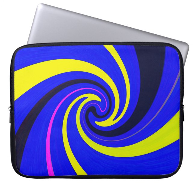 Blue vortex laptop sleeve (Front)