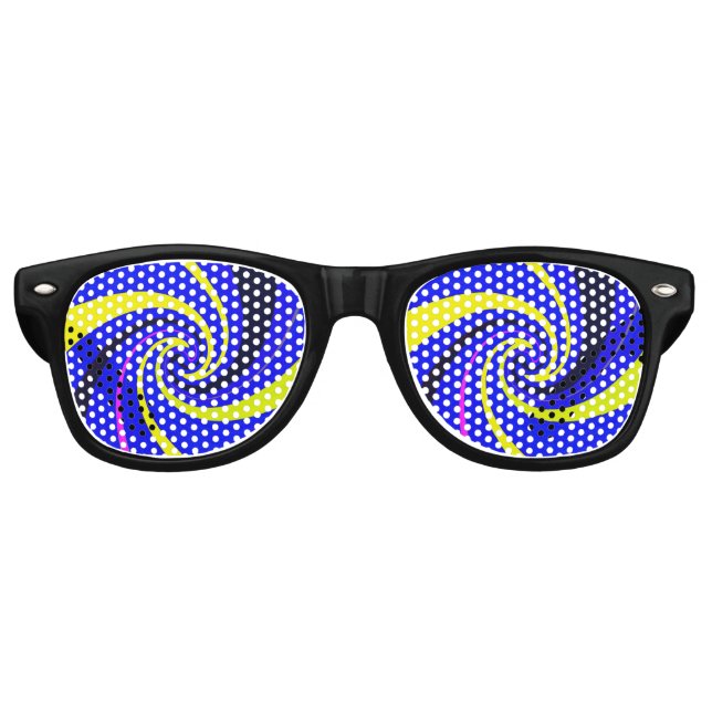 Blue vortex retro sunglasses (Front)